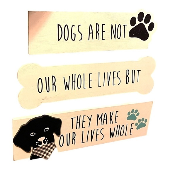 THREE tier dog plaque with black ribbon hanger. - Picture 4 of 6